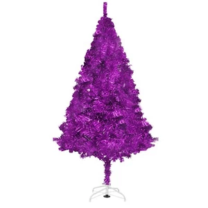 Fawyn 6' pies chispeante precioso oropel artificial plegable árbol de Navidad púrpura - Imagen 1 de 7