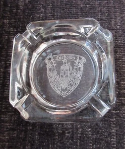 Luchow's German Restaurant Vintage Etched Glass Ashtray NYC New York 3" X 4" - Picture 1 of 5
