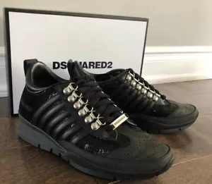 dsquared2 Sneaker Donna Rara 251 Sequenza Nera Taglia 37 1/2 US 7 1/2 - Foto 1 di 9