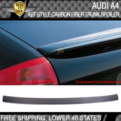 Fits 2002-2005 Audi A4 B6 ABT Style Rear Trunk Spoiler Wing Carbon Fiber - CF - Image 1 of 4
