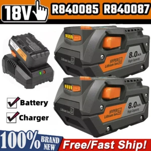 For Ridgid 8000mAH Battery Lithium 18V R840087 R840085 Power Tool OR Charger - Picture 1 of 22