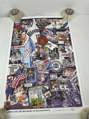 SACRAMENTO KINGS Season Ticket Holders Poster 24"x 36" Litho, Artist Signed 2005 Cover