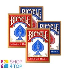 4 DECKS BICYCLE LEAGUE BACK STANDARD INDEX POKER PLAYING CARDS 2 BLUE 2 RED USA
