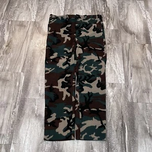 Vintage Woolrich Green Camo Jagd Fleece Hose Outdoor Made IN USA 80s Gr. 2XL - Bild 1 von 5