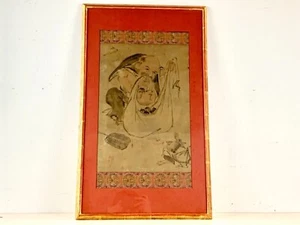 Antique Chinese Watercolor of Market Vendor and Child Framed with Signature Seal - Picture 1 of 11