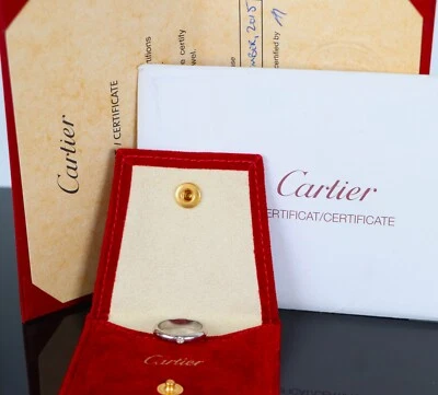$2340 Cartier 1895 platino 3,5 mm diamante alianza anillo de aniversario #49 4,75 Foto 1 de 4