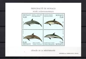 Monaco 1992 sheet Whale/Fish/Wale stamps (Michel Block 54) MNH - Picture 1 of 1
