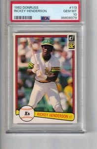 1982 Donruss # 113 Rickey Henderson HOF PSA 10 - Bild 1 von 2