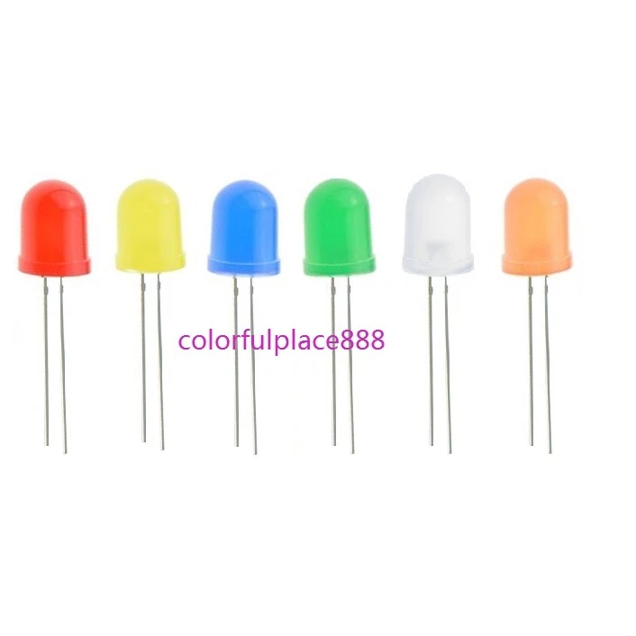 10mm Red Yellow Blue Green Warm White Orange Diffused 5K MCD LED Leds Light New - Image 1 of 1