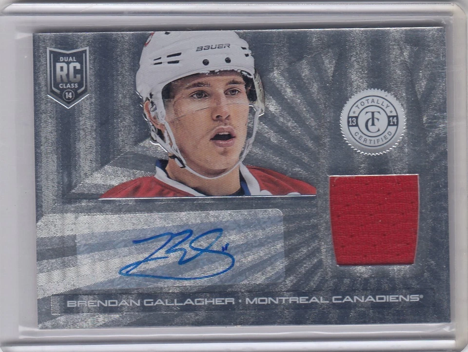 2013-14 Totally Certified Rookie Autograph Jerseys Brendan Gallagher **/100 - Image 1 of 1