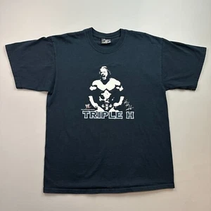 Vintage Triple H Shirt Mens Large Black Silhouette Graphic WWE WWF Y2K - Picture 1 of 10