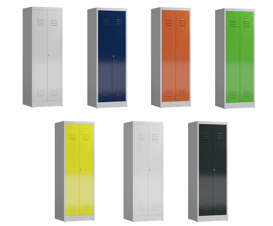 STEELBOXX Spind Garderobenschrank Spint Umkleideschrank Tür mittig schließend 180x60x50cm