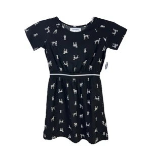 Old Navy Girls A Line Dress Black Novelty Allover Dalmatians Knee Length S New - Picture 1 of 8