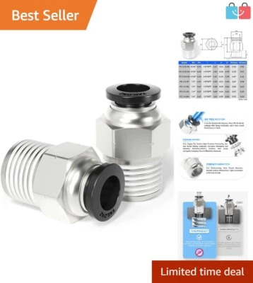 Versatile 1/4 Inch NPT Push-to-Connect Fittings - Copper & Plastic (10-Pack) - Image 1 of 4