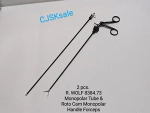2 pcs. R. WOLF 8384.73 Monopolar Tube $ Roto Cam Monopolar Handle Forceps (USED) - Picture 1 of 21