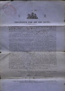 1897 DUMFRIES INN & HOTEL CERTIFICATE to Joseph Wyper, MASONIC ARMS, Bank St - Picture 1 of 1