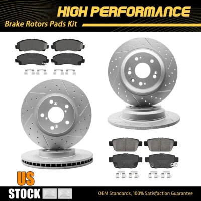 Rotores de freno de disco delanteros traseros + pastillas de cerámica para Acura TL 2009 2010-2014 Foto 1 de 4