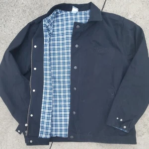 Chaqueta De Colección Laborers Union Negra Lona Estampada XL Forrada/Capucha Hecha en EE. UU. - Imagen 1 de 7