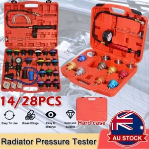 14/28pcs Radiator Pressure Tester Coolant Purge Refill Vacuum Cooling System Kit - Picture 1 of 14