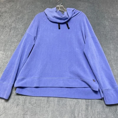 Calvin Klein Performance Hoodie XL Women Purple Logo Quick Dry Thumb Hole Sleeve - Image 1 of 4