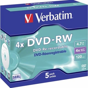 5x Verbatim DVD-RW Rohlinge 4,7GB 4x Schreiben Jewel Case - Bild 1 von 2