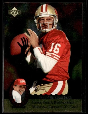 1995 Upper Deck #MT16 Joe Montana Joe Montana Trilogy Football Card 1202O - Image 1 of 2