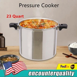 23 Quart Large Capacity Pressure Canner Cooker with Gauge Release Valve Silver ! - Picture 1 of 19