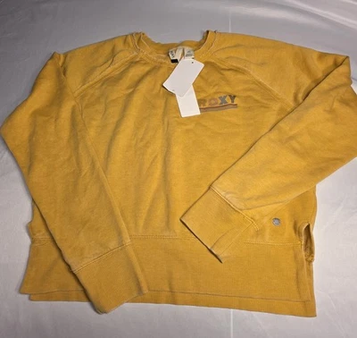 Sudadera Pullover Roxy Para Mujer Cuello Redondo - Amarillo Mostaza - Talla M Foto 1 de 4
