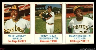 1975 Hostess Panels #19 Willie McCovey, Tony Oliva, Manny Sanguillen Foto 1 de 2