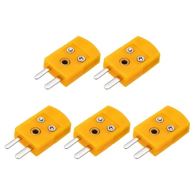5pcs K Type Thermocouple Wire Connectors Male Plug Adapter Temperature 120°C - Image 1 of 4