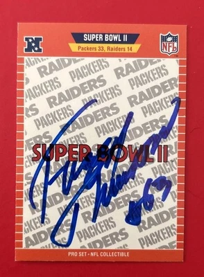 GREEN BAY PACKERS FUZZY THURSTON Signed Auto Football Card 1989 Pro Set Deceased - Image 1 of 2