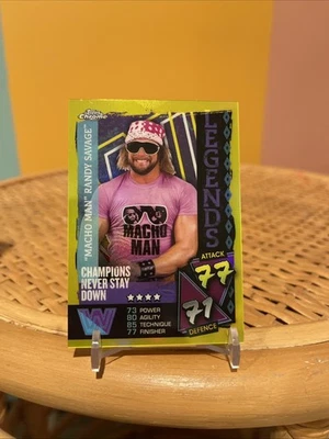 2021 Topps Chrome Slam Attax WWE Randy Savage #138 Yellow Refractor /99 - Image 1 of 2