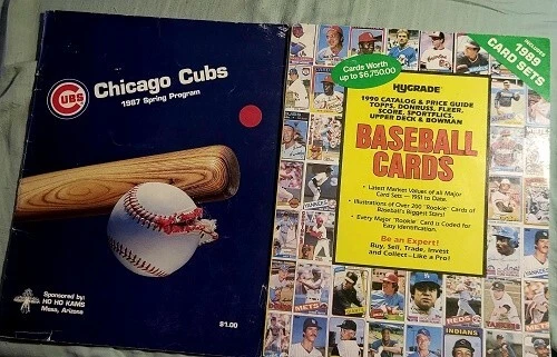 1987 Spring Training Baseball Chicago Cubs ,+1990 HYGRADE BB CARDS PRICE GUIDE - Image 1 of 1