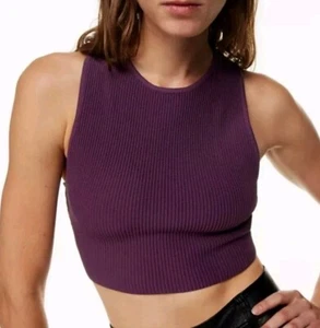 Babaton Aritzia Sculpt Knitracerback Cropped Tank Size Small Eggplant Purple - Picture 1 of 10