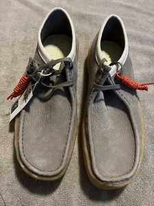 Clarks Mens Shoes Wallabee Cup, Grey Nubuck, Size 13M - Picture 1 of 9