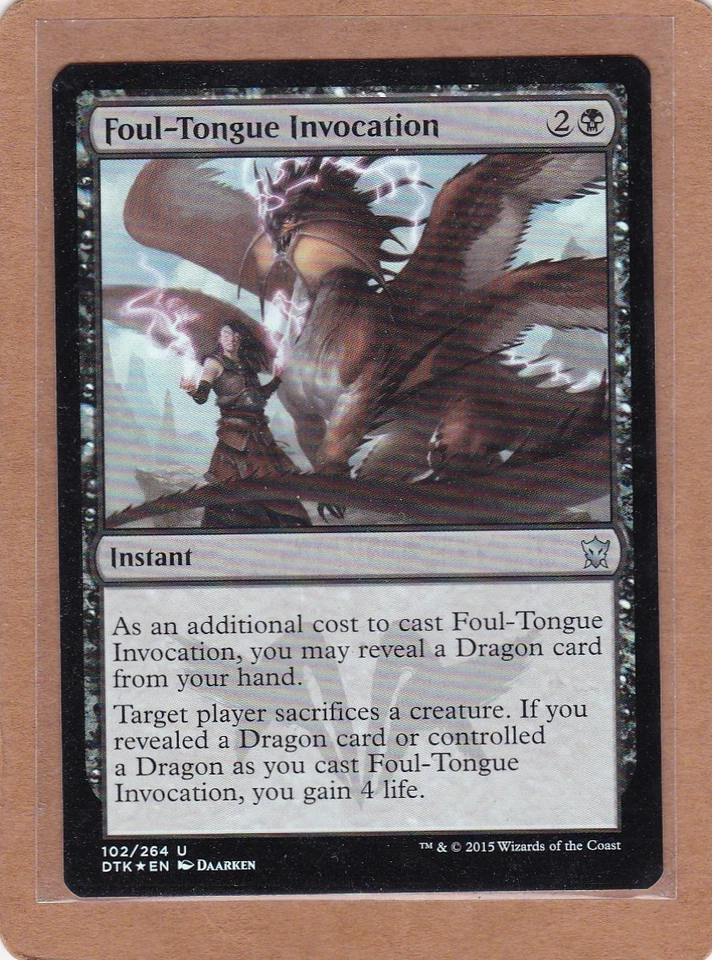 MTG - Foul-Tongue Invocation - Dragons of Tarkir - Uncommon NM/MT - Foil Single - Image 1 of 1
