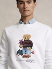 NWT POLO RALPH LAUREN Mens White Christmas Gift “Polo Bear” Fleece Sweatshirt XL