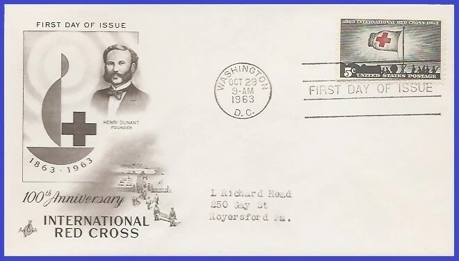 USA5 #1239 ADDR ARTCRAFT FDC   Red Cross Centennial - Image 1 of 1