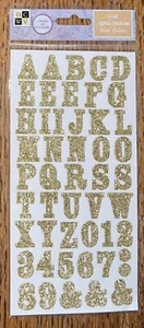 DCWV Die Cut With View Glitter Gold Alphabet Letters Alphas Scrapbook Stickers - Picture 1 of 4