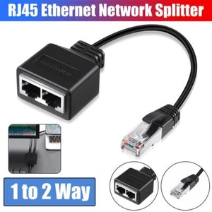 RJ45 Adapter 2 in 1 Ethernet LAN Network Splitter Patch D9A6 Extender Cable T3P6 - Afbeelding 1 van 9