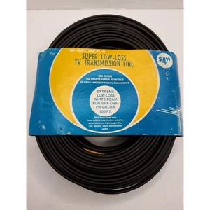 Cabaña de radio Archer de colección 100 ft súper baja pérdida 300 ohmios cobre transmisión plana - Imagen 1 de 2