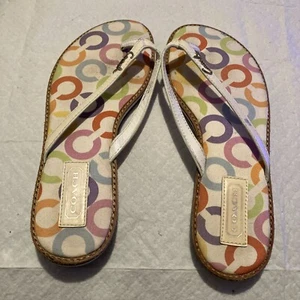 Women Coach Thong Flip Flop Multicolored Sandals Shoes Size(6B) - Picture 1 of 5