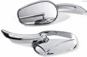 Specchietti per Moto Universali Cromati Coppia Retrovisori Custom Harley Daboss - Foto 1 di 3