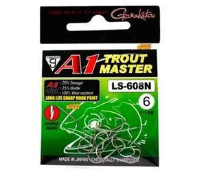 AMI GAMAKATSU A1 HARD LS-608 N SIZE 6 SERIE PER COMPETIZIONE TROTA BUSTA 15 PZ - Foto 1 di 2