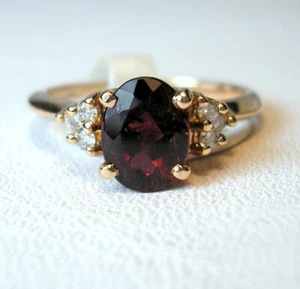 Ring 1,29 ct natürlicher Rubellit & 0,12 cttw Diamanten 14 K Rotgold war 995 $ Video - Bild 1 von 11