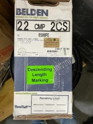 Belden 6500PE 22/2 Communications Cable Shielded  Security/Sound Audio - 1000' - Image 1 of 3