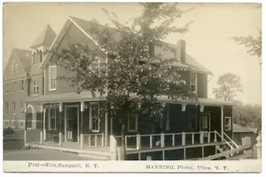 RPPC NY Saquoit Post Office (Manning Photo) Oneida County - Picture 1 of 2