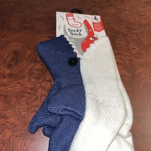 Socky Socks Blue White Great White Shark Female Socks Size 7-11 NWT - Picture 1 of 10
