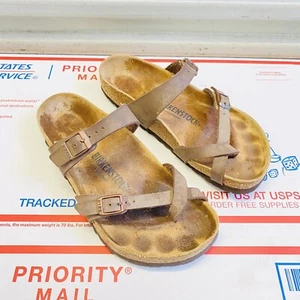 Birkenstock Mayari Sandals Women’s Size US 7 EU 38 Brown Strap Buckle Shoes - Picture 1 of 16