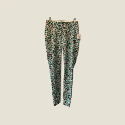 Lands End Leggings Deep Sea Floral Starfish Cotton Knit Stretch XS (2-4) Womens - Image 1 of 2